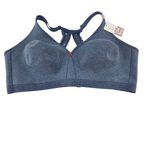 Cacique Heathered Blue Gray Womens 48DDD Unlined Full Coverage‎ No Wire Bra NWT